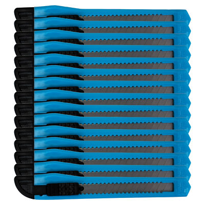 MotoProducts Sky Blue Small Retractable Utility Knife Wholesale 15pcs Box Cutter