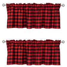 2 Pack Christmas Red Buffalo Plaid 52"W x 14"L Pack of 2 Red and Black