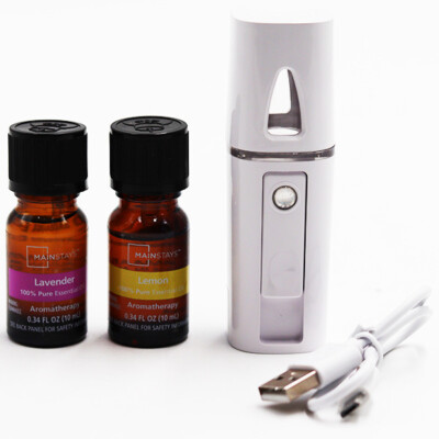 100 % reines ätherisches Öl Set mit Mini tragbarem Nebeldiffusor Aromatherapie USB