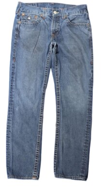 True Religion World Tour MENs Skinny Section Seat Blue JEANS 34x31