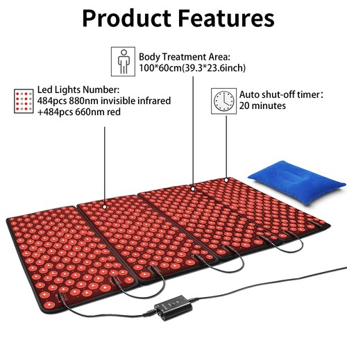 4 Pads Infrared Red Light Therapy Heating Panel Device for Arthritis Pain Relief - Picture 5 of 12