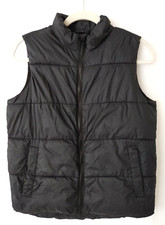Old Navy Fleece Lined Vest Full Zip Front 2 Pockets Black L 10-12 13469