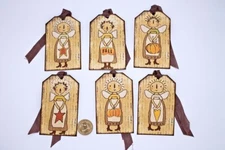6-Fall-Autumn-Primitive-Farmhouse-Angels-Journals-Linen Cardstock-Gift-Hang-Tags