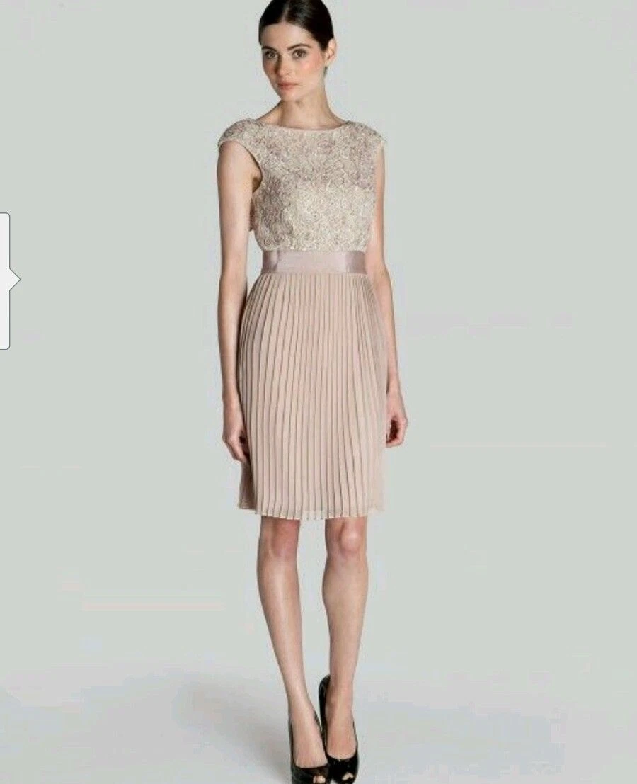 Ted baker rose gold pleated best sale dress