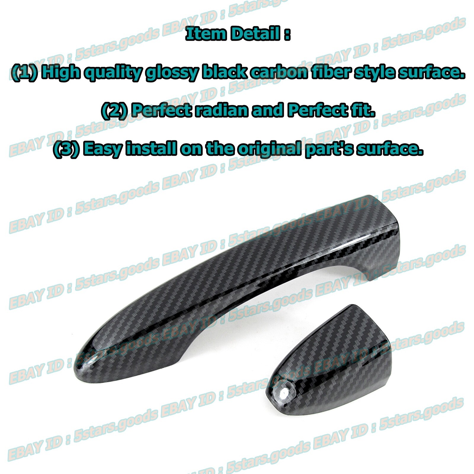 Carbon Fiber Cover Trim For 20142023 Jeep Cherokee Side Mirror + Door