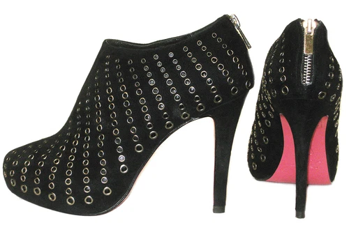 Terry Biviano Black Suede with Eyelets+Lace up rear Hand Made Size 39 Euro