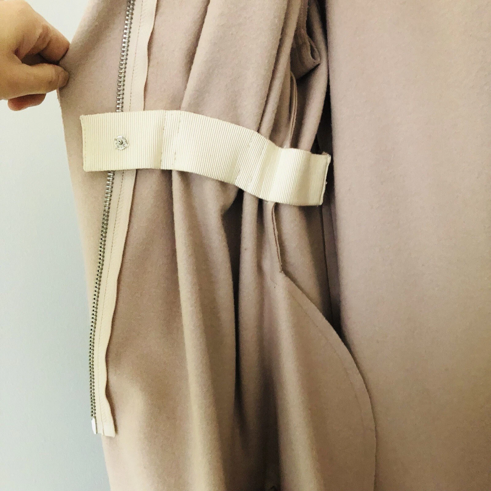 Cappotto Acne Studios Dust Melton misto lana due facce rosa polvere EU 36 US 4 6 $1599