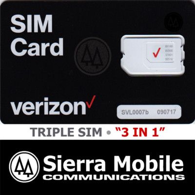 VERIZON Triple SIM Card  ''3 in 1'' NANO   CDMA 4G 5GLTE  VZW   USPS TRACKING