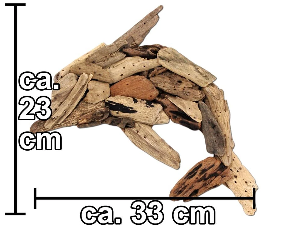 SEESTERN Treibholz Deko mit Delphin ( 33 cm ) Motiv Wanddeko Driftwood Holzdeko - Bild 4 von 4