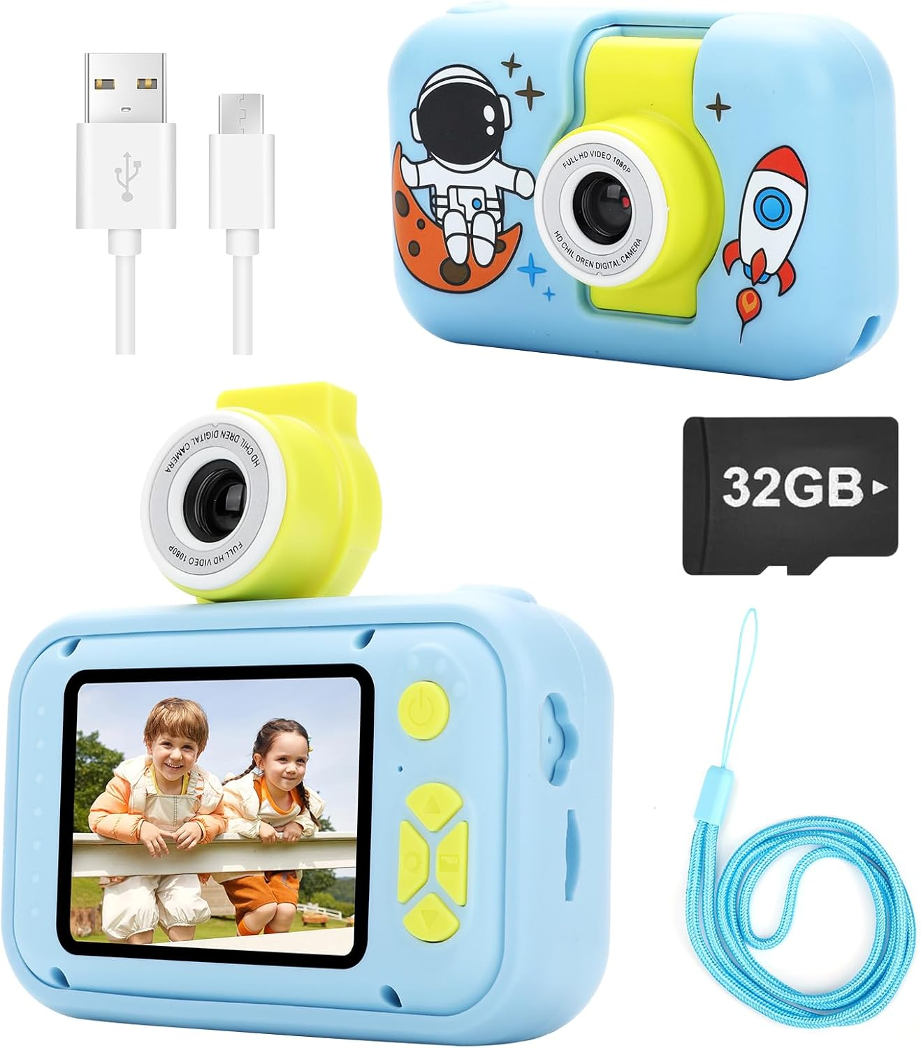 Kids Camera, IPS Screen Digital Camera, 180° Flip Len Kids Video Camera, Kids Se