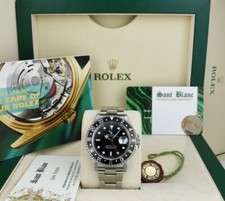 ROLEX - Vintage SS GMT Master II Black Bezel Black Dial SEL 16710 - SANT BLANC