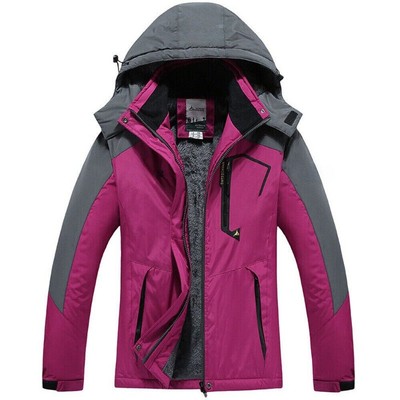 Women's Waterproof Ski Snow Jacket Winter Warm Fleece Lined Mountain Hiking Coat