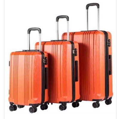 Coolife Luggage Expandable Suitcase PCABS 3pieces Set With TSA lock spinner