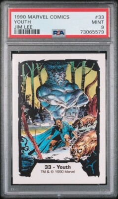 1990 COMIC IMAGES MARVEL JIM LEE YOUTH #33 PSA 9, POP 3, 4 HIGHER