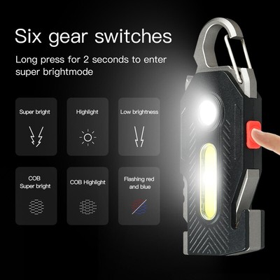 Multi functional Key chain Charging Emergency Light Outdoor Camping LED Light