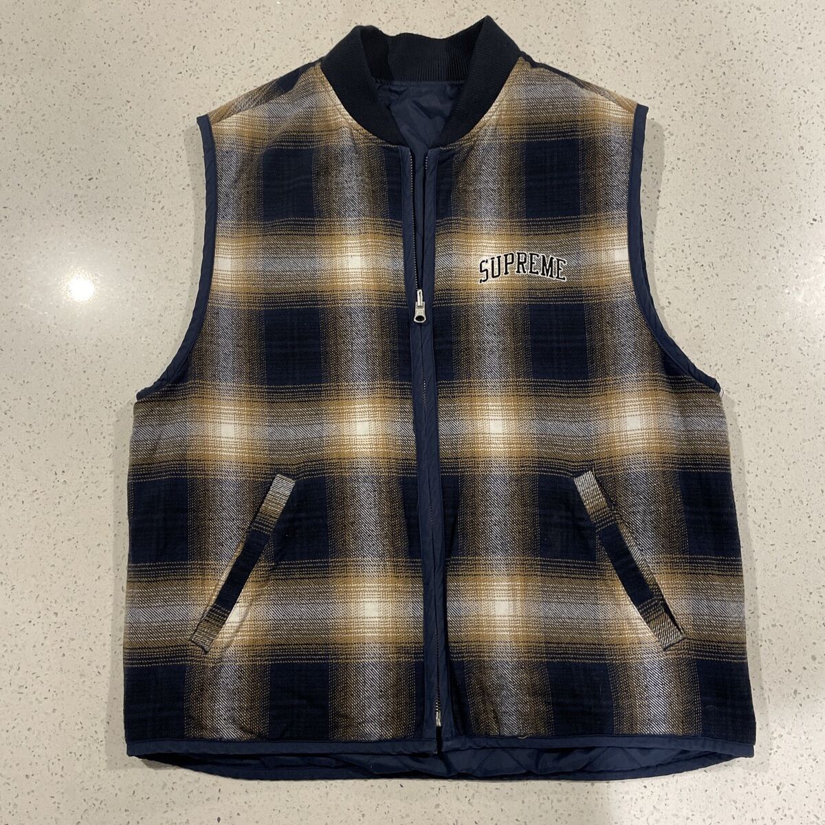 SUPREME Reversible Shadow Plaid Vest See Pics For SUPREME Reversible Shadow Plaid Vest See Pics For
