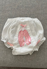 Vintage early 90's Mullins Square ballet shoes diaper cover 6-12 mos