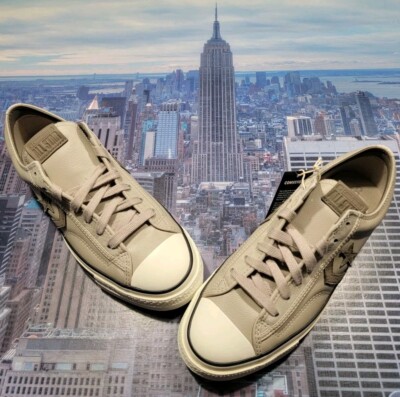 Converse Star Player 76 Luxe Ox Low Top Leather Papyrus Mens Size 10 A12405c New
