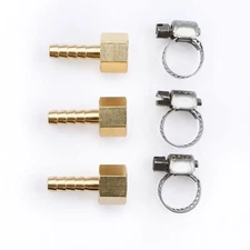 U.S. Solid 3/8" Hose Barb Brass Fitting NPT 1/4" Female W/ 3 Clamps, 3pcs