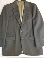 Oscar de la Renta Jacket Green Brown Herringbone 100 Wool Tweed Blazer 42 L