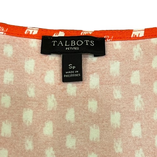 TALBOTS Orange Polkadot Cross Sleeveless Top, Size Petite Small - Picture 2 of 11