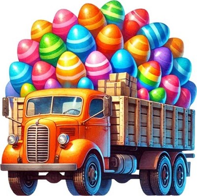 Bunte Ostereier LKW Wandbild Schlafzimmer Laptop Vinyl Aufkleber Abziehbild 6 Größen