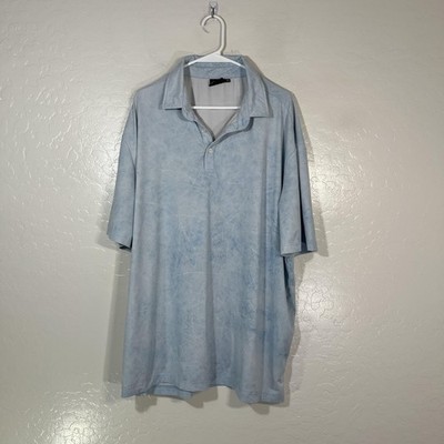 Sunday Swagger Polo Shirt Mens 3XL Blue Geometric Golf Performance Stretch Top