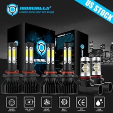 4-sides 9005 9006 9145 Led Headlight High Low Beam Fog Light 6000k White Combo 6
