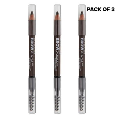 3 PACK Maybelline Brow Precise Shaping Eyebrow Pencil, Deep Brown, 0.02 oz. NEW