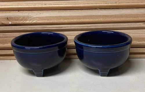 FIESTA Ware TRIPOD Dipping Candle Bowl(s) COBALT BLUE Retired Item 1998-2001