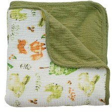 Muslin Baby Blanket 100 Cotton,Large Reversible Receiving Quilt for Boy Girl...