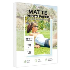 100 Sheets Matte Photo Paper 8.5x11, 200GSM/54LB Inkjet Printer Paper for Dye...