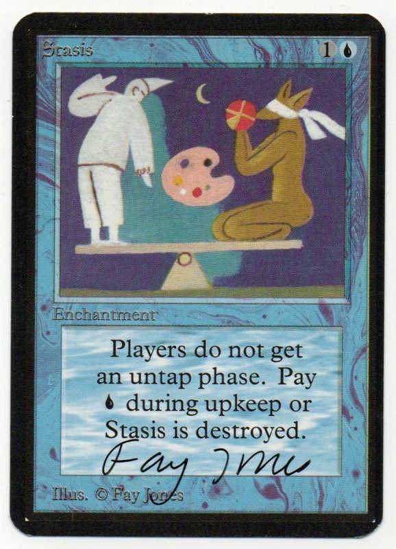 FAY JONES - SIGNED M:tG MTG ALPHA STASIS Play Card!