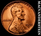 1955-S Lincoln Wheat Cent- Red Choice Gem Brilliant Uncirculated Luster #i7785