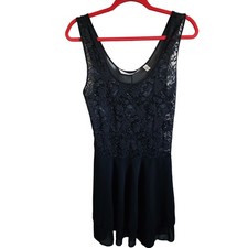 Victoria's Secret M Black Lace Sheer Overlay Tank Mini Dress Teddy Fairy NEW