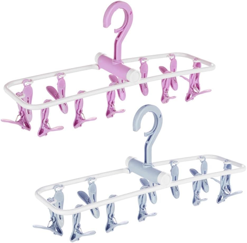 2 Pack Portable Folding Drip Hanger Travel Clip Socks Clothes Underwear Laundry