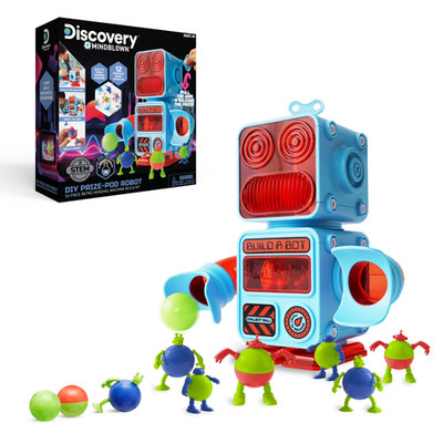 Discovery MindBlown DIY Prize-Pod Robot 52Pc Retro Vending Machine Build Kit New