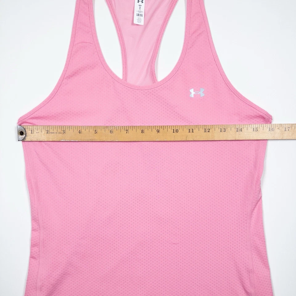 Camiseta sin mangas Under Armour para mujer rosa mediana HeatGear suelta espalda deportiva gimnasio atlético Foto 3 de 4