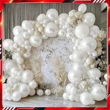 Pearl White Balloon Arch Kit for Wedding Birthday Party Decor
