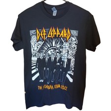 Def Leppard Stadium Tour 2022 T-Shirt Black Rock Band Music Graphic Tee Sz S New