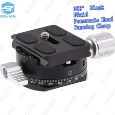 360 Black Fluid Panoramic Head Panning Clamp QR Plate for Arca-Swiss Tripod