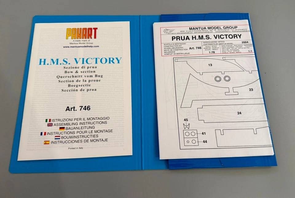 Modelo Panart Mantua - H.M.S. Planos de construcción Victory e instrucciones de sección de arco. Foto 2 de 3