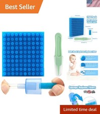 BPA-Free Nasal Aspirator Hygiene Sponges 100 Pack with Tweezers for Newborns