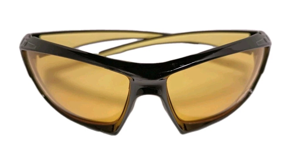 Gafas de sol envolventes con bloqueo/conducción nocturna con marco negro/amarillo, lentes amarillas. Foto 2 de 3