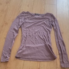 Women s Purple Knit Top w/ Lace Yoke, Scoop N...