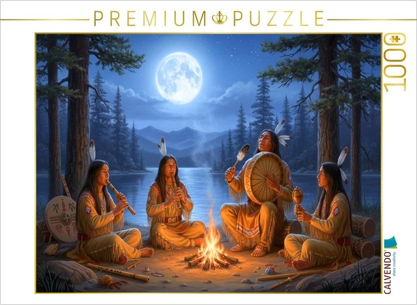 Calvendo Puzzle Drumming In The Night - Native American Spirituality | 1000 Piec-image
