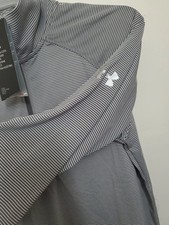 GRAY - UNDER ARMOUR UA WOMEN'S TECH 1/2 ZIP HEATGEAR SMALL GRAPHITE STRIPE