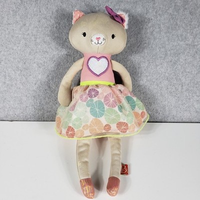 B Softies Ballerina Cat Plush 12'' Pink Heart Tutu Tan Stuffed Animal Toy 2022