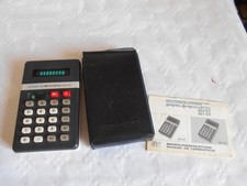 Vintage calculator Sperry Remington 823-GT Japan 1970s green led working + case