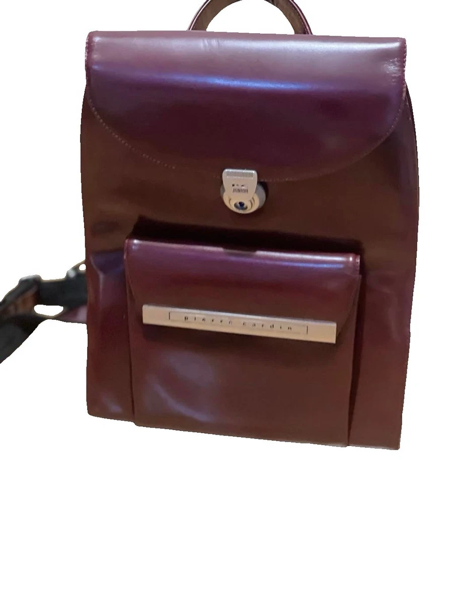 burgundy patent leather backpack Madeleine - Shoulder Bag Short strap length Pierre Cardin Leather Exterior Backpack